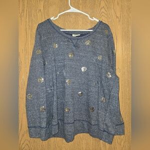 Style & Co. Blue Sweater with Silver Accents